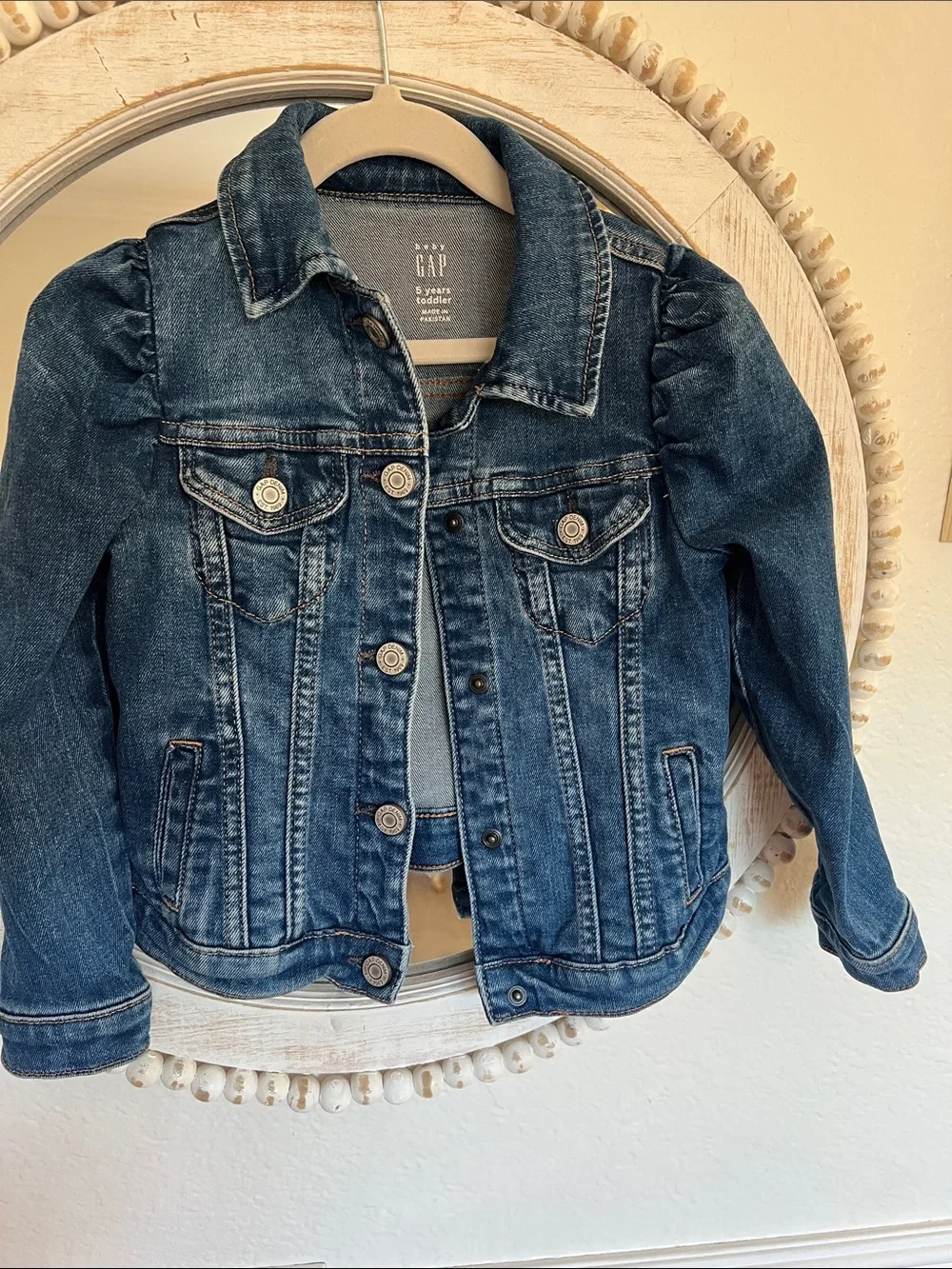 Gap toddlers puff sleeve denim jacket 5T